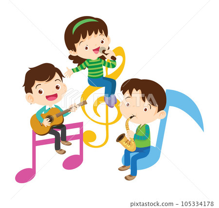 Music kids.Play music concept of music school 105334178