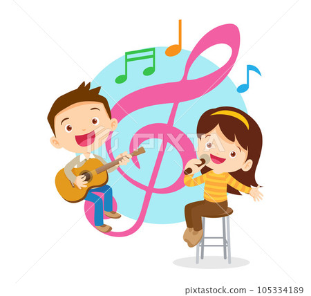 Music kids.Play music concept of music school Music kids.Play music concept of music school 105334189