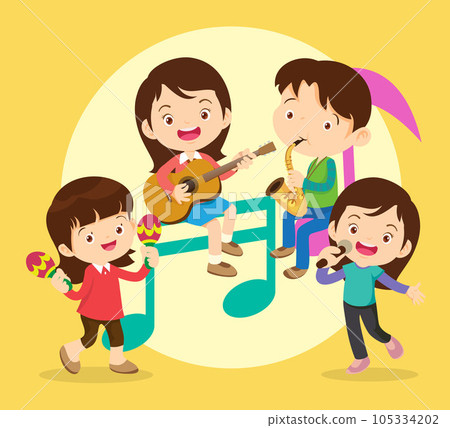 Music kids.Play music concept of music school 105334202