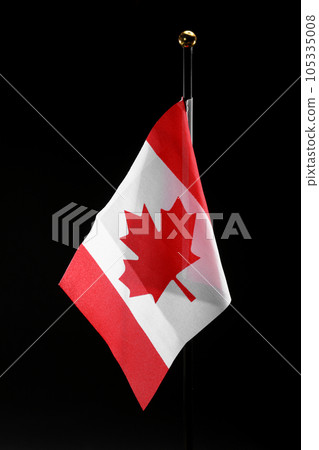 canada flag on a black background with copy space. Canada Day canada flag on a black background with copy space. Canada Day 105335008