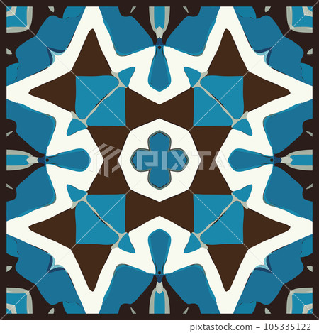 Blue Tiles Arabesque Background, Iranian Mosaic Pattern, Old Fasion Retro Islam Mosaic Tile, Oriental Vintage Wall Blue Tiles Arabesque Background, Iranian Mosaic Pattern, Old Fasion Retro Islam Mosaic Tile, Oriental Vintage Wall 105335122
