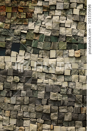 馬賽克牆上的背景材料照片特寫 105335696