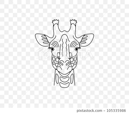 Giraffe head, animals and african savannah, linear graphic design. Nature, wildlife, safari, zoo, wilderness and fauna, vector design and illustration Giraffe head, animals and african savannah, linear graphic design. Nature, wildlife, safari, zoo, wilderness and fauna, vector design and illustration 105335986
