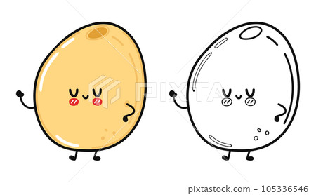 Millet character outline cartoon illustration for coloring book. Vector hand drawn Millet traditional cartoon vintage, retro, kawaii character. Isolated white background 105336546