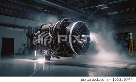 Turbo-jet engine of the plane, close up Turbo-jet engine of the plane, close up 105336744