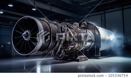Turbo-jet engine of the plane, close up Turbo-jet engine of the plane, close up 105336754