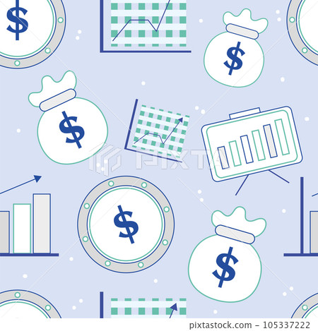 Seamless pattern background with business finance icons Vector 105337222