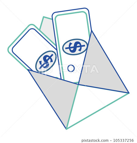 Message letter with money bills Isolated business icon Vector Message letter with money bills Isolated business icon Vector 105337256
