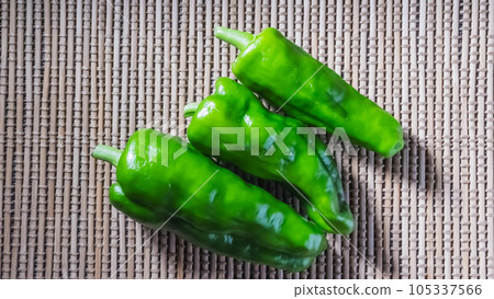 3 harvested peppers 3 harvested peppers 105337566