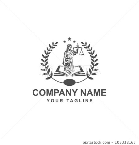 Woman lady law concept, lawyer. Justice design template. Goddess of justice Themis 105338165