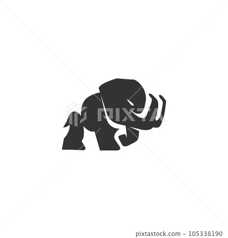 mammoth elephant logo vector icon illustration, mammoth ancient animal line logo mascot design. mammoth elephant logo vector icon illustration, mammoth ancient animal line logo mascot design. 105338190
