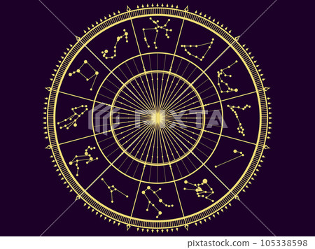 天文鐘風格簡單插畫背景 105338598