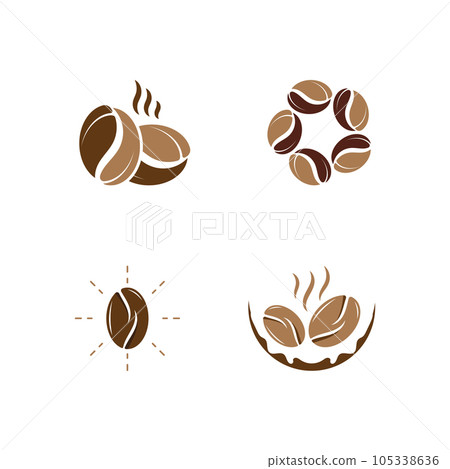 coffee bean icon vector 105338636