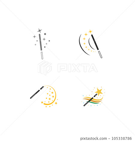 magic wand icon with vector illustration template magic wand icon with vector illustration template 105338786