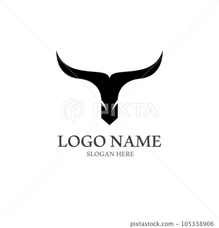 bull horn logo with template vector style. 105338906