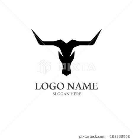 bull horn logo with template vector style. 105338908
