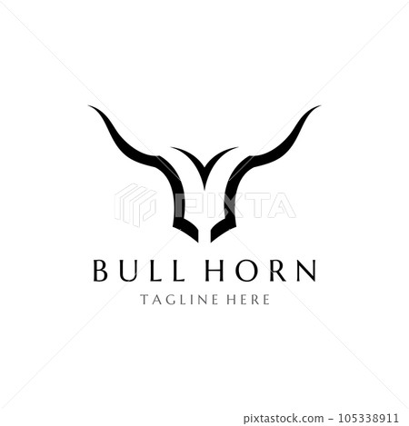 bull horn logo with template vector style. bull horn logo with template vector style. 105338911