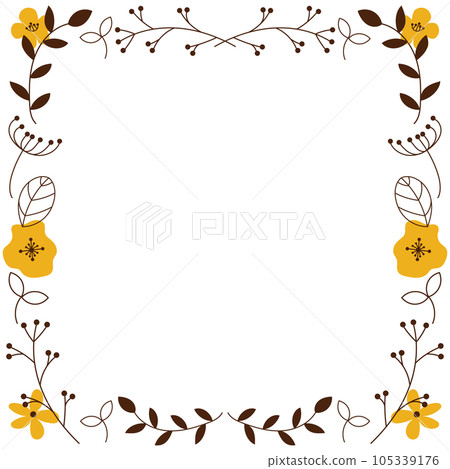 斯堪的納維亞風格的秋花方框 斯堪的納維亞風格的秋花方框 105339176