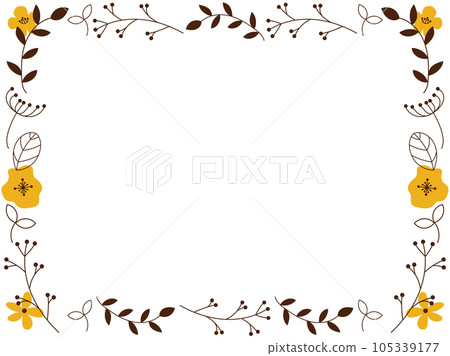 斯堪的納維亞風格的秋花水平框架 105339177
