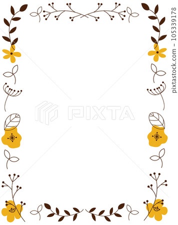 斯堪的納維亞風格的秋花垂直框架 105339178