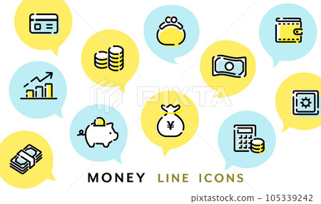 Money and finance vector simple icon set 105339242
