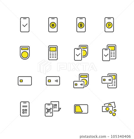 Icon set of various payment methods 105340406