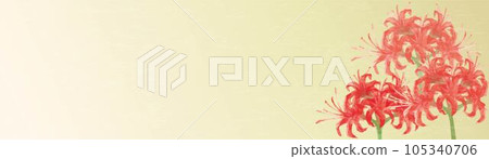 Banner frame watercolor hand drawn amaryllis autumn background illustration material 105340706