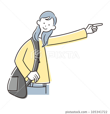 日本女人上學插畫素材 105341722