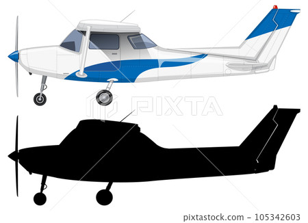 Light Aircraft with Silhouette Vector Design Light Aircraft with Silhouette Vector Design 105342603