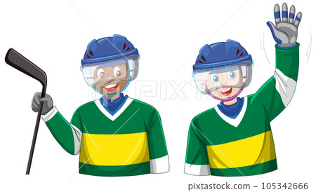 Teenage Boys in Hockey Uniform 105342666