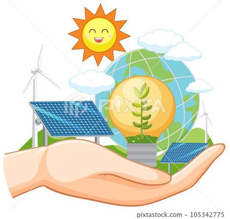 Green energy from natural resources vector concept 105342775