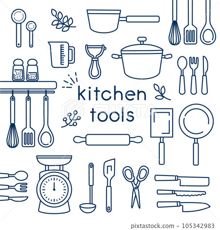 Illustration of a simple kitchen tool_line drawing 105342983