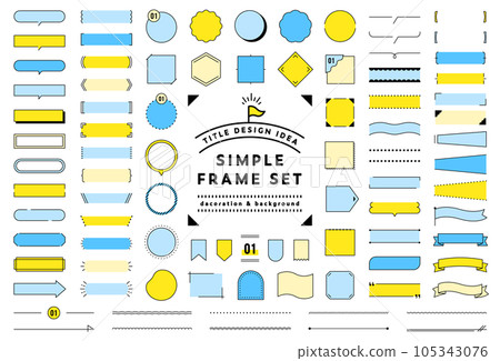 Set of simple frames, frame, speech bubble, title, decoration, decoration, design, ribbon, background, template Set of simple frames, frame, speech bubble, title, decoration, decoration, design, ribbon, background, template 105343076