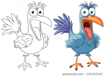 Crazy Bird Cartoon 105343145