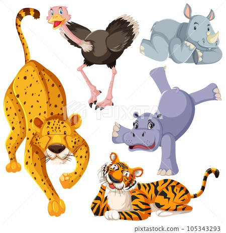 Set of cute animals cartoon character Set of cute animals cartoon character 105343293