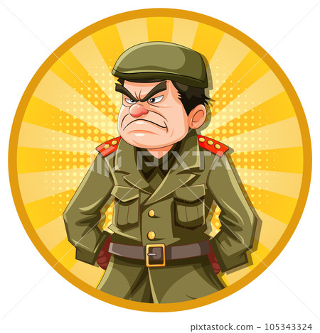 Grumpy Army Officer Cartoon Grumpy Army Officer Cartoon 105343324
