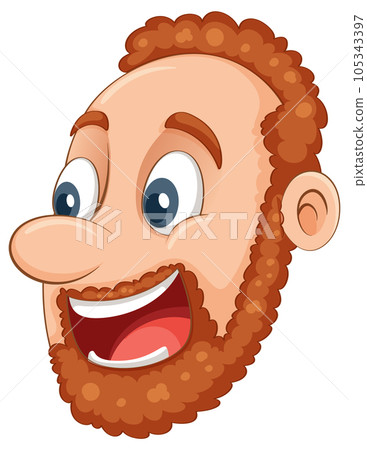 Elderly man with curly hair face Elderly man with curly hair face 105343397