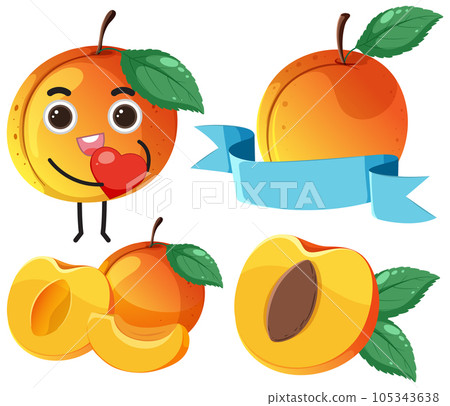 Set of mix peach cartoon 105343638