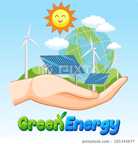 Green energy from natural resources vector concept 105343677