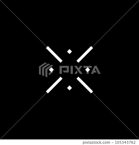 Cyberpunk style cross target marker. Cyberpunk style cross target marker. 105343762