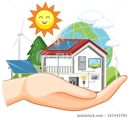 Green energy from natural resources vector concept 105343793