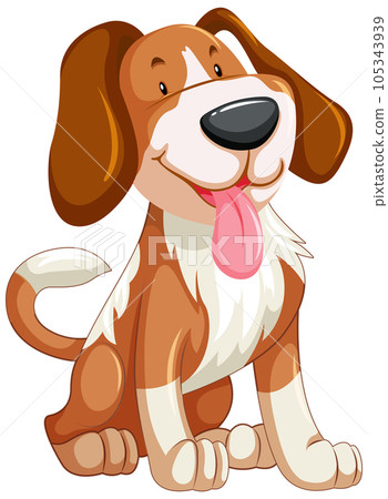 Friendly Dog in Cartoon Style 105343939