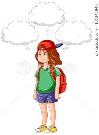 Depressed teenage with speech bubbles Depressed teenage with speech bubbles 105343940