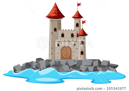 Isolated castle on the island 105343977