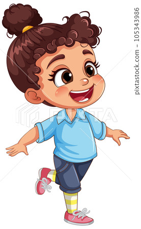 Cute Girl Cartoon Character Cute Girl Cartoon Character 105343986