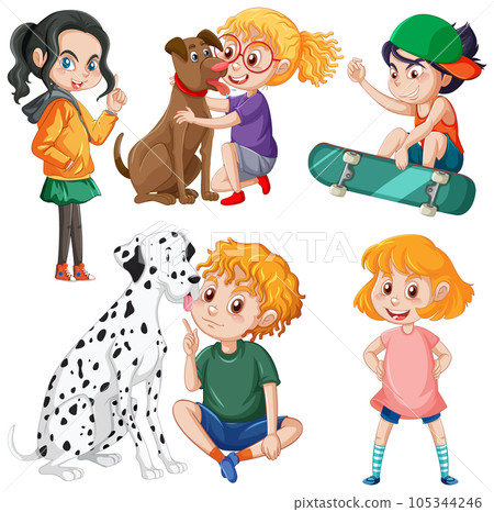 Set of cute cartoon character Set of cute cartoon character 105344246