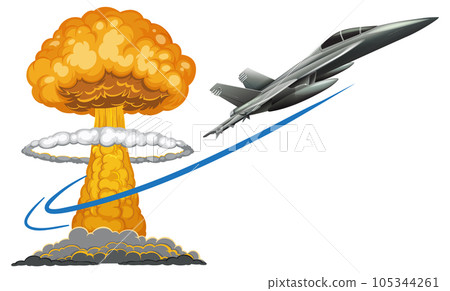 Jet Plane Flying in the Sky 105344261