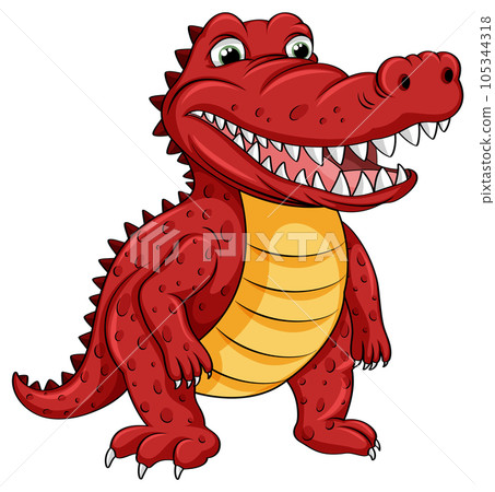 Crocodile In Funny Cartoon Style 105344318