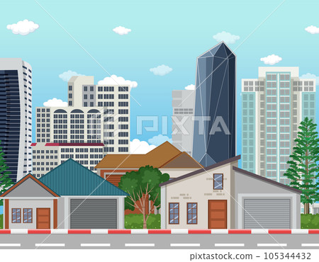 Urban landscape with high skyscrapers background Urban landscape with high skyscrapers background 105344432