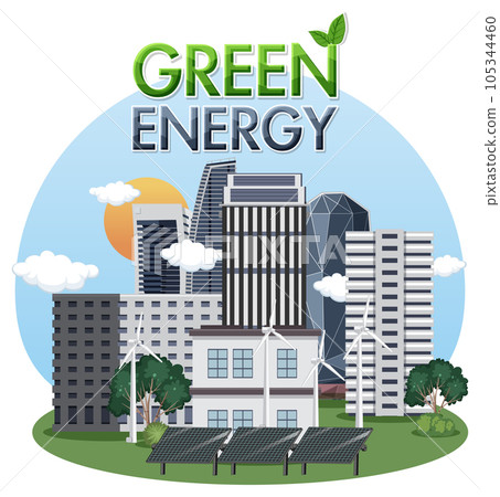 Green energy text banner design 105344460